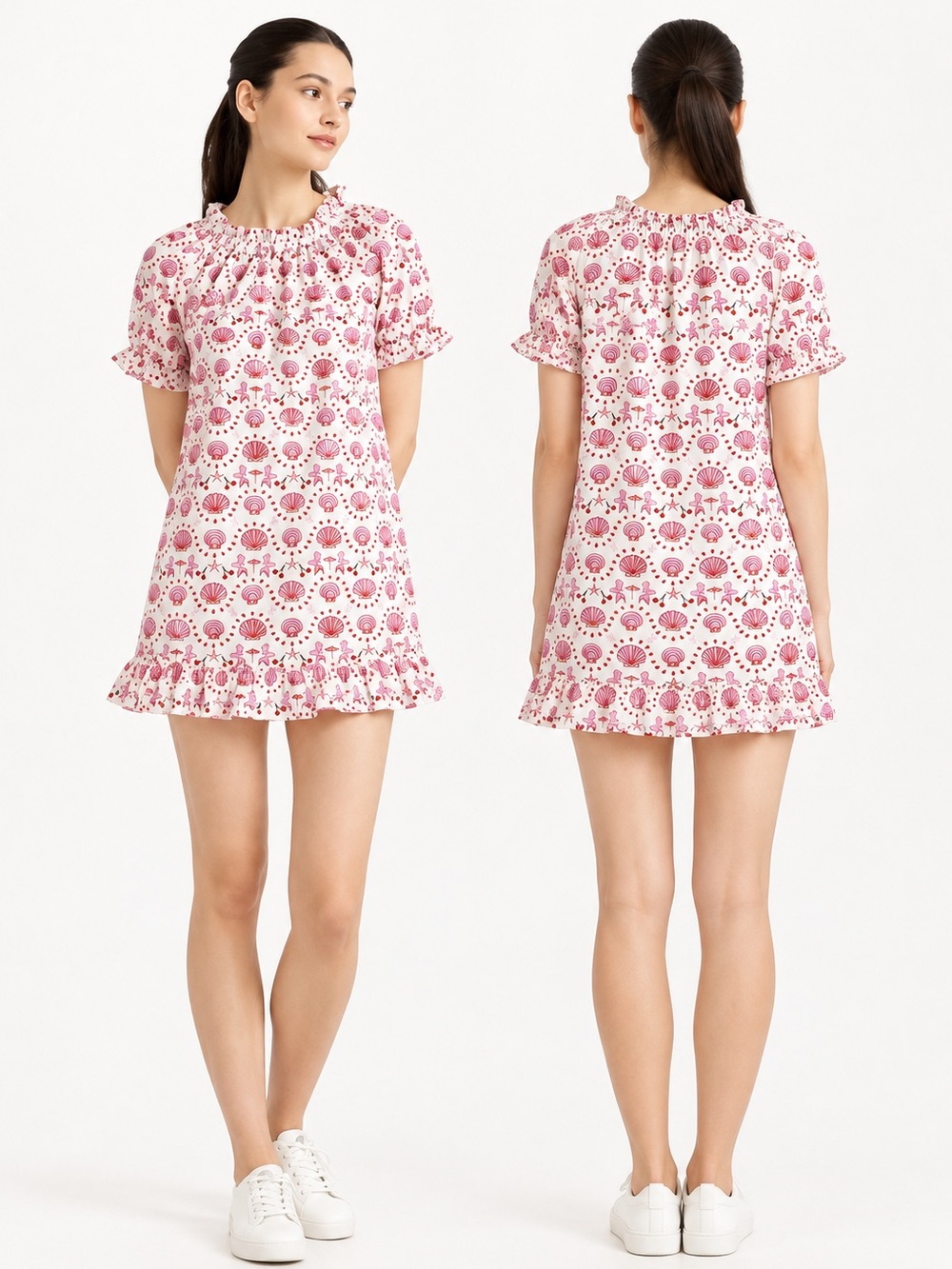 Hill House Home Katherine Nap Dress Mermaid Cherry Print Mini Dress Size S